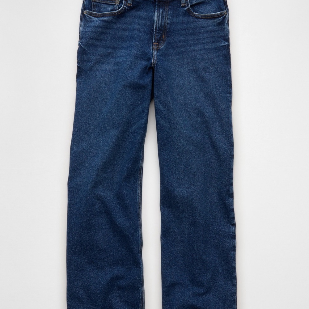NWT American Eagle Outfitters high rise stretch  Fit Dark Blue Jeans 6 regular - Picture 10 of 11